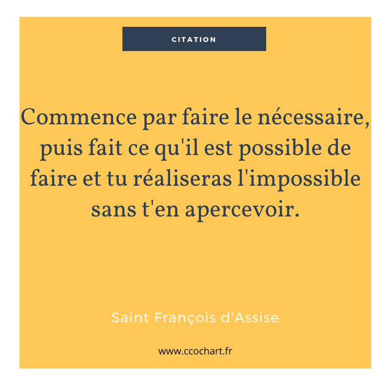 Citation : Commence par faire le nécessaire, puis…